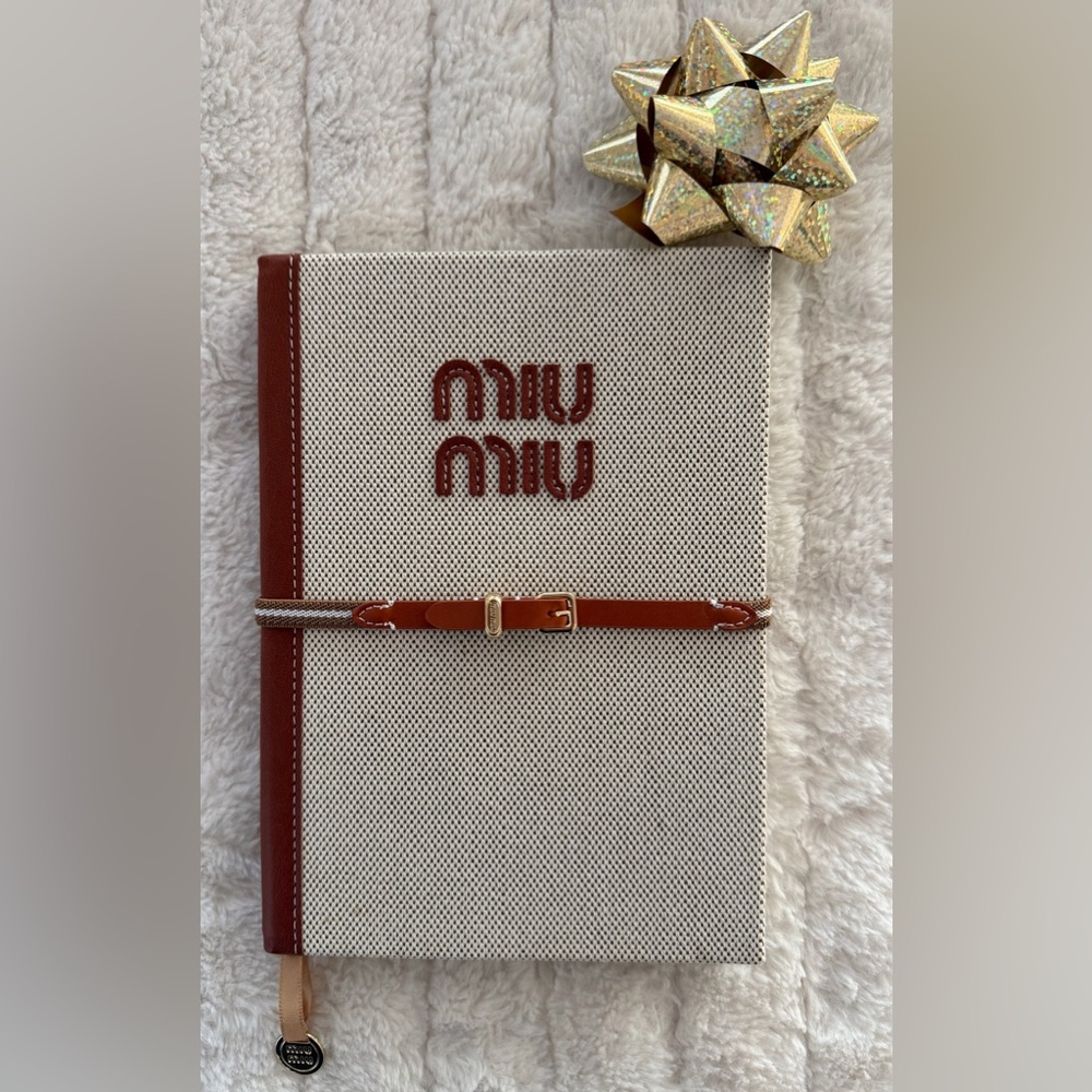 Miu Miu Cream and Brown Notebook